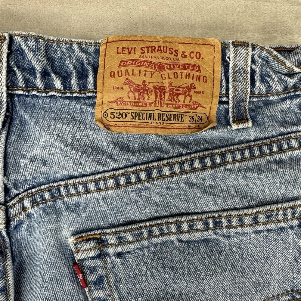 VTG 90s Levi's 520 Special‎ Reserve Loose Tapered Jeans Made USA Dad (Fit 34x34)